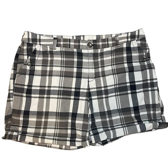 Lane Bryant Black and White Plaid Checkered 100% Cotton Shorts Size 22 - Picture 1 of 12